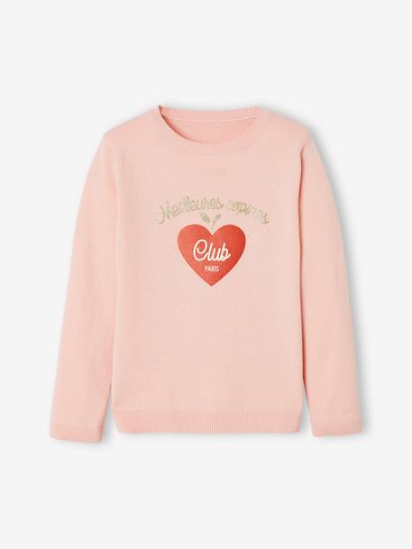 Camisola com motivo irisado, para menina rosa 