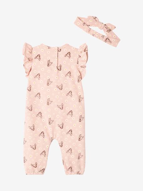 Conjunto de 2 peças Bambi® da Disney, macacão + fita de cabelo, para criança rosa-velho 