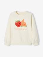 Sweat com frutos, para menina cru 