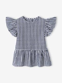 Toda a Seleção-Menina 2-14 anos-Blusas, camisas-Blusa com folhos, aos quadrados vichy, para menina