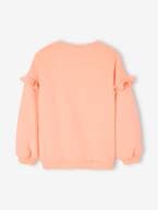 Sweat com folhos, personalizável, para menina ferrugem+pêssego+rosa-velho 