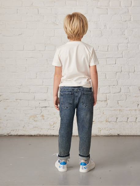 Jeans balão, fáceis de vestir, corte loose, para menino AZUL ESCURO DESBOTADO+PRETO ESCURO LISO 