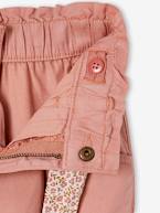 Calças paperbag com cinto tipo lenço estampado, para menina rosa-blush 