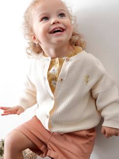 Bebé 0-36 meses-Camisolas, casacos de malha, sweats-Casaco em canelado inglês, motivo irisado, para bebé