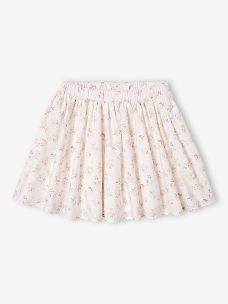 Saia de cerimónia, às flores, para menina BRANCO CLARO ESTAMPADO+cru 