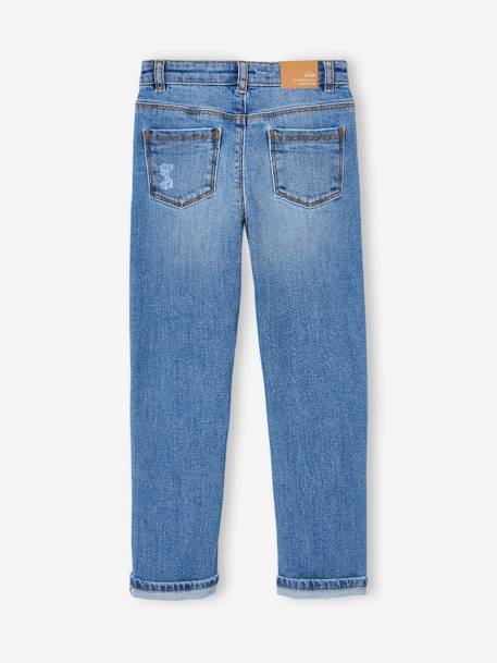 Jeans direitos com laço fantasia, para menina stone 