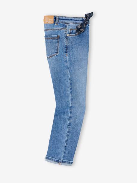 Jeans direitos com laço fantasia, para menina stone 