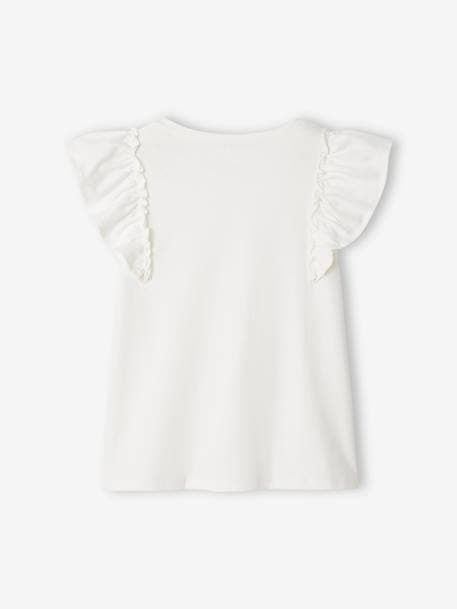 T-shirt com folhos, para menina cru 