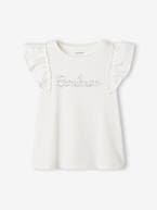 T-shirt com folhos, para menina cru 