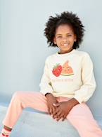 Sweat com frutos, para menina cru 