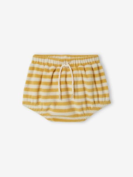 Conjunto em turco, calções e top, para bebé amarelo-pálido 