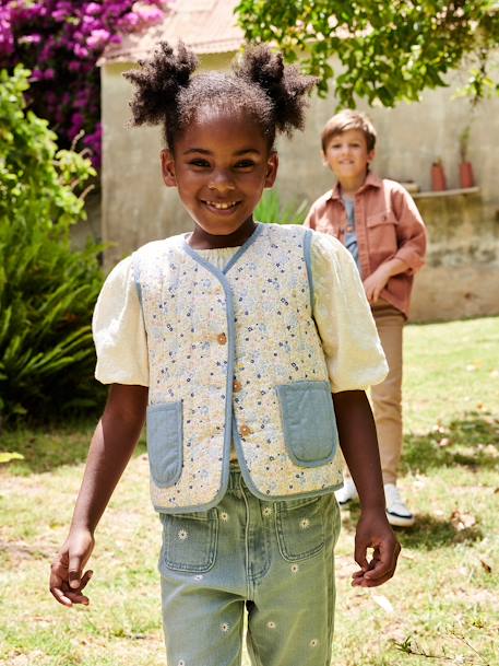 Colete acolchoado, para menina cru 