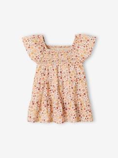 Bebé 0-36 meses-Vestidos, saias-Vestido às flores e favos, para bebé