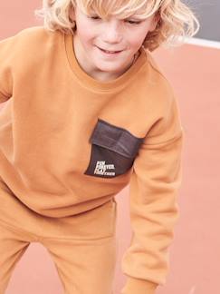 Menino 2-14 anos-Camisolas, casacos de malha, sweats-Sweat de desporto bimatéria, com bolso, para menino