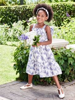 Menina 2-14 anos-Vestido de cerimónia comprido, de alças, para menina