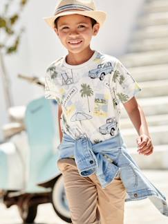 Menino 2-14 anos-T-shirts, polos-T-shirt com inscrição Juan les pins, para menino