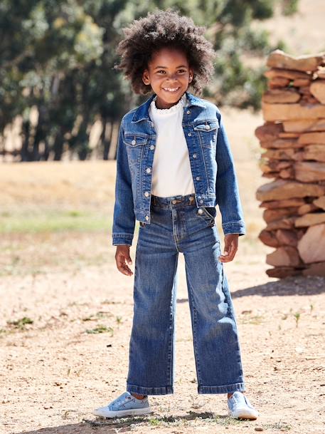 Jeans evasé efeito ponte fantasia, para menina stone 