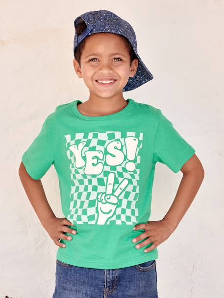 T-shirt maxi, motivo com detalhes em relevo, para menino azul-azure+verde 