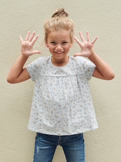 Menina 2-14 anos-T-shirt modelo blusa às flores, para menina
