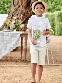 -Bermudas para menino em algodão/linho.