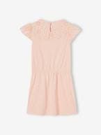 Vestido com bordado inglês, para menina malva+ROSA ESCURO LISO+rosa-pálido+verde-água 