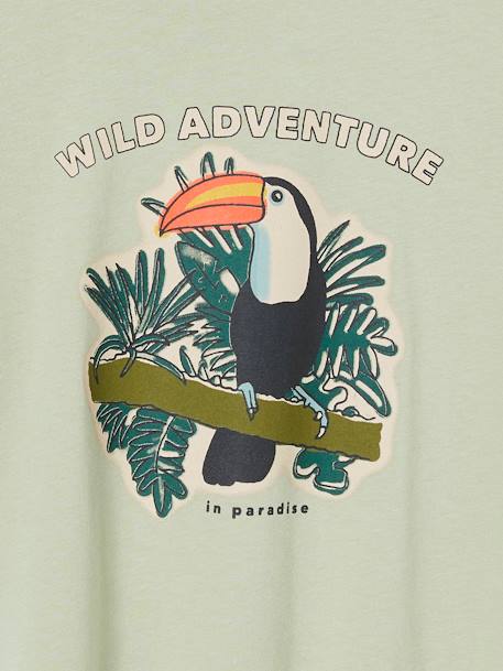 T-shirt com tucano, para menino verde-salva 
