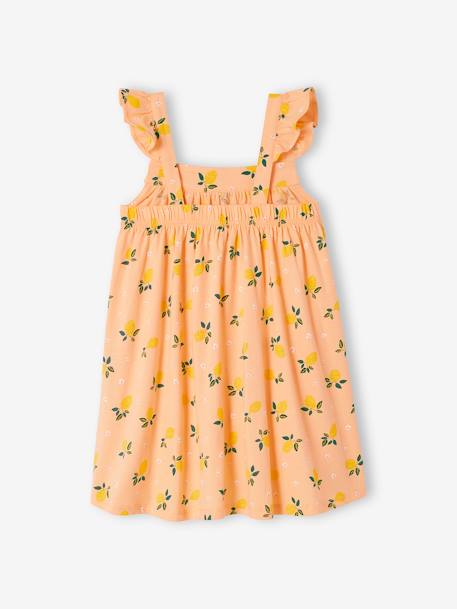 Vestido de alças, para menina alperce-rosado 