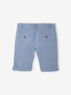 Bermudas para menino em algodão/linho. azul+AZUL ESCURO LISO COM MOTIVO+BEGE CLARO LISO COM MOTIVO+verde-salva 