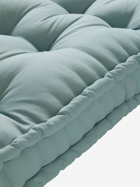 Colchão para o chão estilo futon azul-acinzentado+cinza mesclado+mostarda+verde-salva 