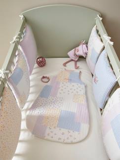 Têxtil-lar e Decoração-Roupa de cama bebé-Contorno de berço/Contorno de parque modulável, em gaze de algodão, Casa de Campo