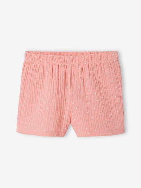 Pijama flamingo cor-de-rosa, em gaze puro algodão, para menina rosa 