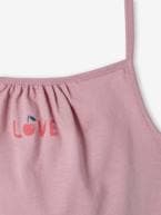 Lote de 3 tops de alças finas Basics, para menina pêssego+rosa-framboesa 