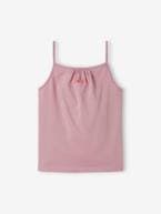 Lote de 3 tops de alças finas Basics, para menina pêssego+rosa-framboesa 