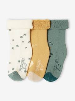 Bebé 0-36 meses-Meias, collants-Lote de 3 pares de meias com estrelas, nuvens e sol, para bebé