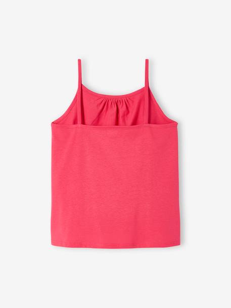 Lote de 3 tops de alças finas Basics, para menina pêssego+rosa-framboesa 