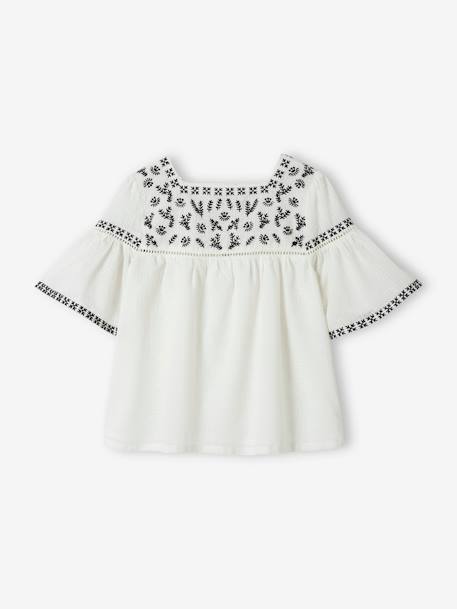 Blusa bordada, para menina cru 