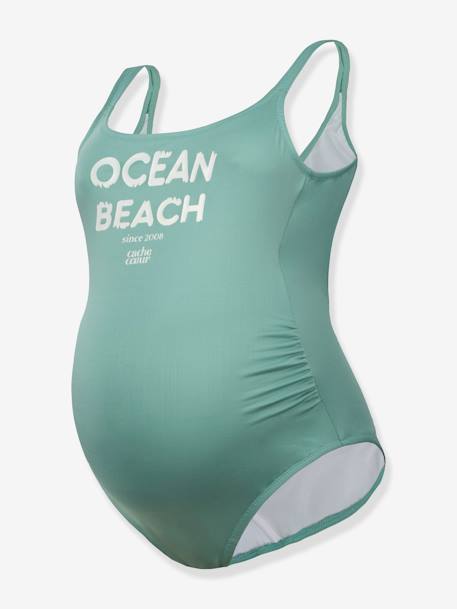 Fato de banho para grávida, Ocean Beach da CACHE COEUR branco+verde 