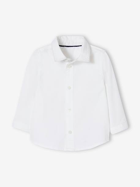 Conjunto de cerimónia, calças com cinto, camisa e laço-papillon, para bebé branco 