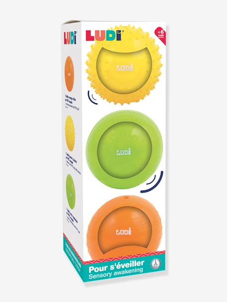 3 bolas sensoriais Montessori, da LUDI multicolor 