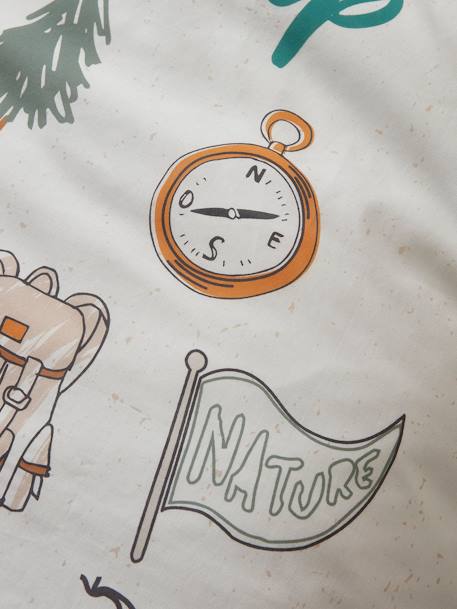 Conjunto capa de edredon + fronha de almofada para criança, tema Yellowstone bege 
