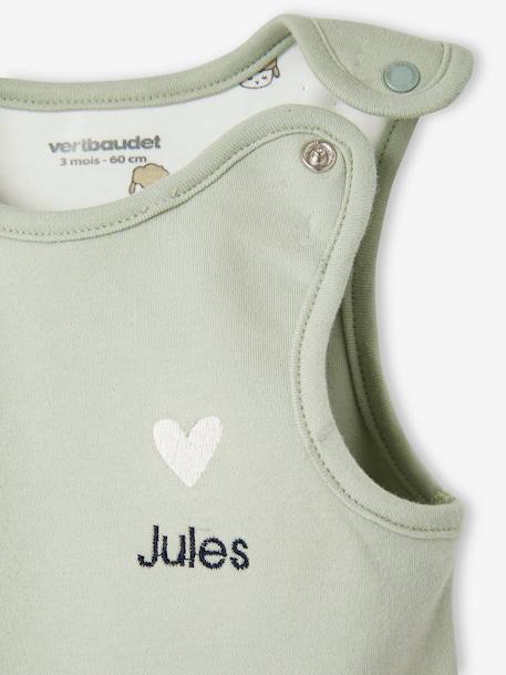 Conjunto de 6 peças personalizável + bolsa, para recém-nascido verde-água 