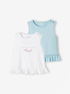 Bebé 0-36 meses-T-shirts-Lote de 2 camisolas de cavas com folhos, para bebé