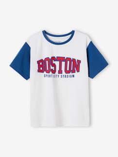 Menino 2-14 anos-T-shirt de desporto Boston, mangas curtas a contrastar, para menino