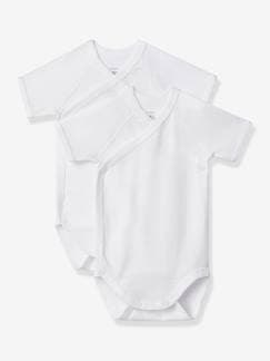 Bebé 0-36 meses-Lote de 2 bodies de mangas curtas, para recém-nascido, da Petit Bateau