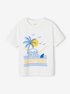 Menino 2-14 anos-T-shirts, polos-T-shirts-T-shirt com paisagem e detalhes em relevo, para menino