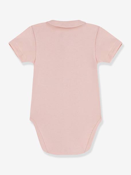 Body de mangas curtas com gola, da Petit Bateau rosa 