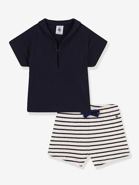 Conjunto de 2 peças para recém-nascido, da Petit Bateau azul 