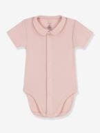 Body de mangas curtas com gola, da Petit Bateau rosa 