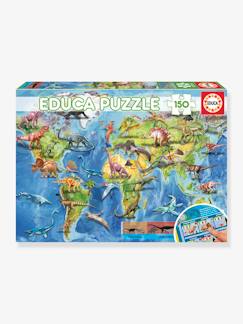 Brinquedos-Jogos educativos- Puzzles-Puzzle Mapa do Mundo Dinossauros - 150 peças - EDUCA