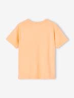 T-shirt com impressão fotográfica e inscrição com impressão em relevo, para menino alperce-rosado 